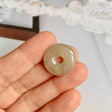 A-Grade Natural Light Brown Jadeite Donut Pendant No.172508