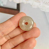 A-Grade Natural Light Brown Jadeite Donut Pendant No.172508