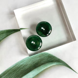 4.3 cts A-Grade Natural Dark Green Jadeite Donut Pair No. 180824