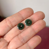 4.3 cts A-Grade Natural Dark Green Jadeite Donut Pair No. 180824