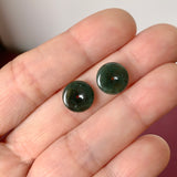 4.3 cts A-Grade Natural Dark Green Jadeite Donut Pair No. 180824