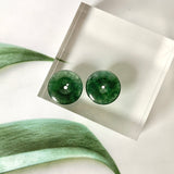 3.45 cts A-Grade Natural Dark Green Jadeite Donut Pair No. 180825