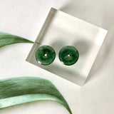 3.45 cts A-Grade Natural Dark Green Jadeite Donut Pair No. 180825