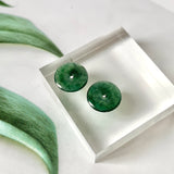 3.45 cts A-Grade Natural Dark Green Jadeite Donut Pair No. 180825