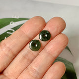 3.45 cts A-Grade Natural Dark Green Jadeite Donut Pair No. 180825