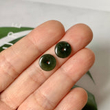 3.45 cts A-Grade Natural Dark Green Jadeite Donut Pair No. 180825