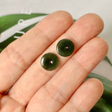 3.45 cts A-Grade Natural Dark Green Jadeite Donut Pair No. 180825