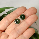 3.45 cts A-Grade Natural Dark Green Jadeite Donut Pair No. 180825