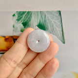 A-Grade Natural Lavender Green Jadeite Donut No.172512