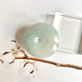 A-Grade Natural Bluish Floral Jadeite Donut No.172513