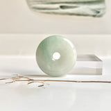 A-Grade Natural Bluish Floral Jadeite Donut No.172513