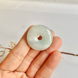 A-Grade Natural Bluish Floral Jadeite Donut No.172513