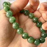 10.6mm A-Grade Natural Dark Green Jadeite Beaded Bracelet No.190439