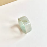 17.3mm A-Grade Natural Light Greyish Green Jadeite Ring Band No. 162190