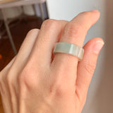 17.3mm A-Grade Natural Light Greyish Green Jadeite Ring Band No. 162190