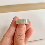 17.3mm A-Grade Natural Light Greyish Green Jadeite Ring Band No. 162190