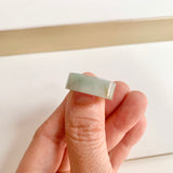 17.3mm A-Grade Natural Light Greyish Green Jadeite Ring Band No. 162190