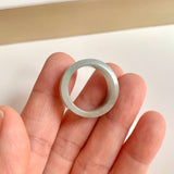 17.3mm A-Grade Natural Light Greyish Green Jadeite Ring Band No. 162190