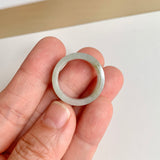 17.3mm A-Grade Natural Light Greyish Green Jadeite Ring Band No. 162190