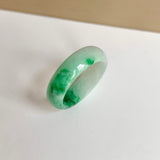 17.2mm A-Grade Natural Moss On Snow Jadeite Ring Band No. 162176