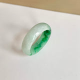 17.2mm A-Grade Natural Moss On Snow Jadeite Ring Band No. 162176