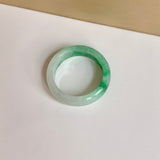 17.2mm A-Grade Natural Moss On Snow Jadeite Ring Band No. 162176