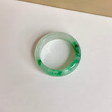 17.2mm A-Grade Natural Moss On Snow Jadeite Ring Band No. 162176