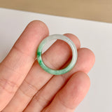 17.2mm A-Grade Natural Moss On Snow Jadeite Ring Band No. 162176