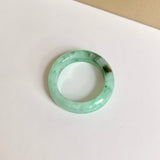 18.2mm A-Grade Natural Moss On Snow Jadeite Ring Band No. 162189