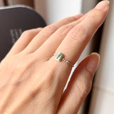 16.1mm A-Grade Natural Jadeite Dainty Bead Ring (Rectangle) No.162399