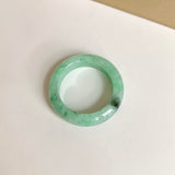 18.2mm A-Grade Natural Moss On Snow Jadeite Ring Band No. 162189