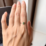 16.1mm A-Grade Natural Jadeite Dainty Bead Ring (Rectangle) No.162399