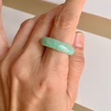 18.2mm A-Grade Natural Moss On Snow Jadeite Ring Band No. 162189