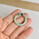 18.2mm A-Grade Natural Moss On Snow Jadeite Ring Band No. 162189