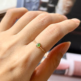 16mm A-Grade Natural Jadeite Dainty Bead Ring (Circle) No.162400