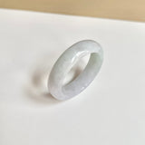 19.6mm A-Grade Natural Lavender Green Jadeite Abacus Ring Band No.162439