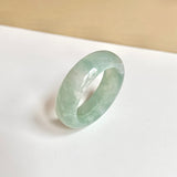 20.2mm A-Grade Natural Green Floral Jadeite Abacus Ring Band No.162440