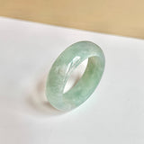 20.2mm A-Grade Natural Green Floral Jadeite Abacus Ring Band No.162440