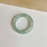 20.2mm A-Grade Natural Green Floral Jadeite Abacus Ring Band No.162440