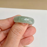 20.2mm A-Grade Natural Green Floral Jadeite Abacus Ring Band No.162440