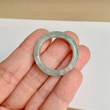 20.2mm A-Grade Natural Green Floral Jadeite Abacus Ring Band No.162440