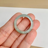 20.2mm A-Grade Natural Green Floral Jadeite Abacus Ring Band No.162440