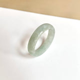 19.2mm A-Grade Natural Light Green Jadeite Abacus Ring Band No.162441