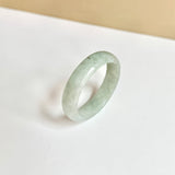 19.2mm A-Grade Natural Light Green Jadeite Abacus Ring Band No.162441