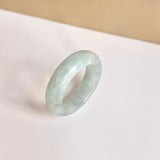 19.1mm A-Grade Natural Light Green Jadeite Abacus Ring Band No.162442