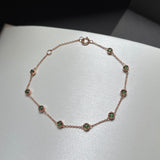 Icy A-Grade Natural Imperial Green Jadeite Petite Dolly Bracelet (Rose) No.190435