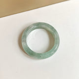 21.1mm A-Grade Natural Green Floral Jadeite Abacus Ring Band No.162443