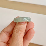 21.1mm A-Grade Natural Green Floral Jadeite Abacus Ring Band No.162443