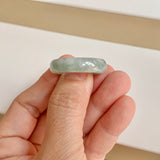 21.1mm A-Grade Natural Green Floral Jadeite Abacus Ring Band No.162443