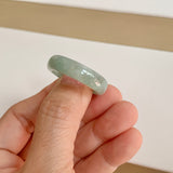 21.1mm A-Grade Natural Green Floral Jadeite Abacus Ring Band No.162443